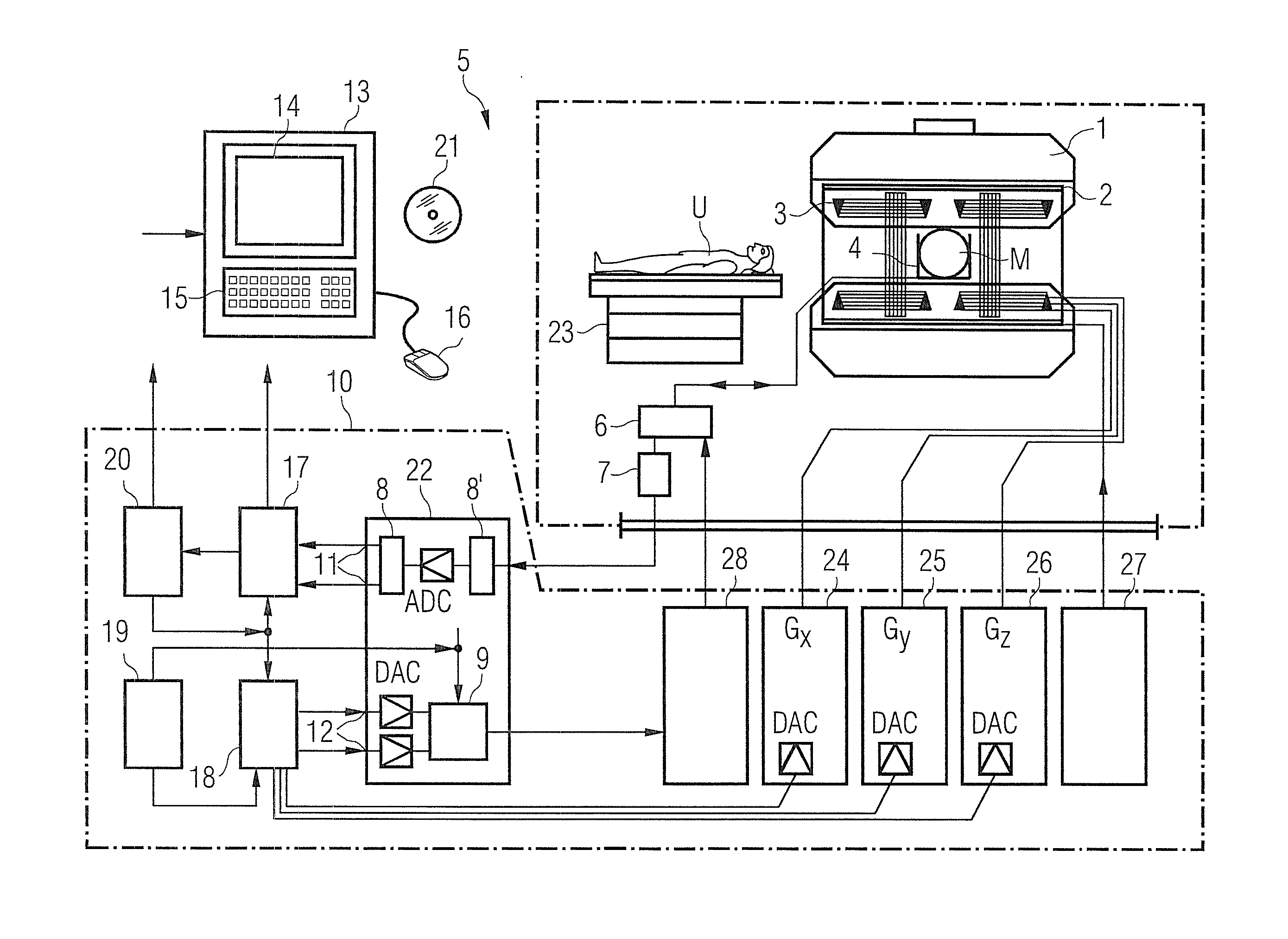 Method and apparatus for correction of artifacts in magnetic resonance images