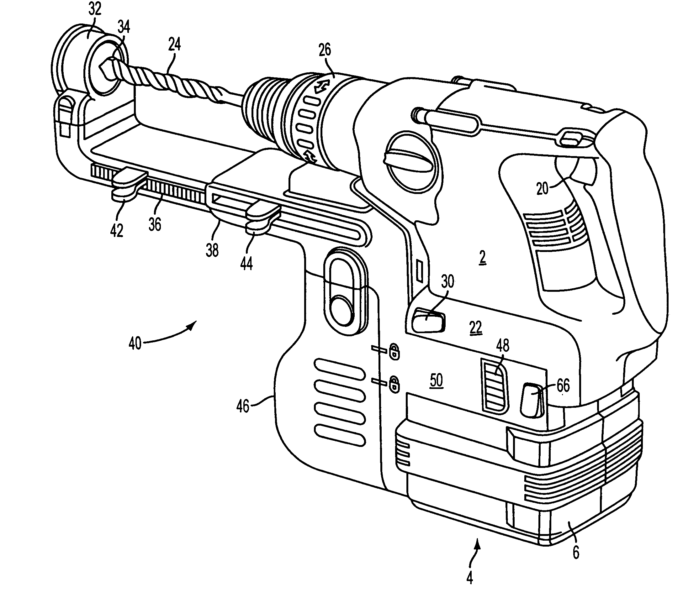 Cordless hand held power tool with powered accessory