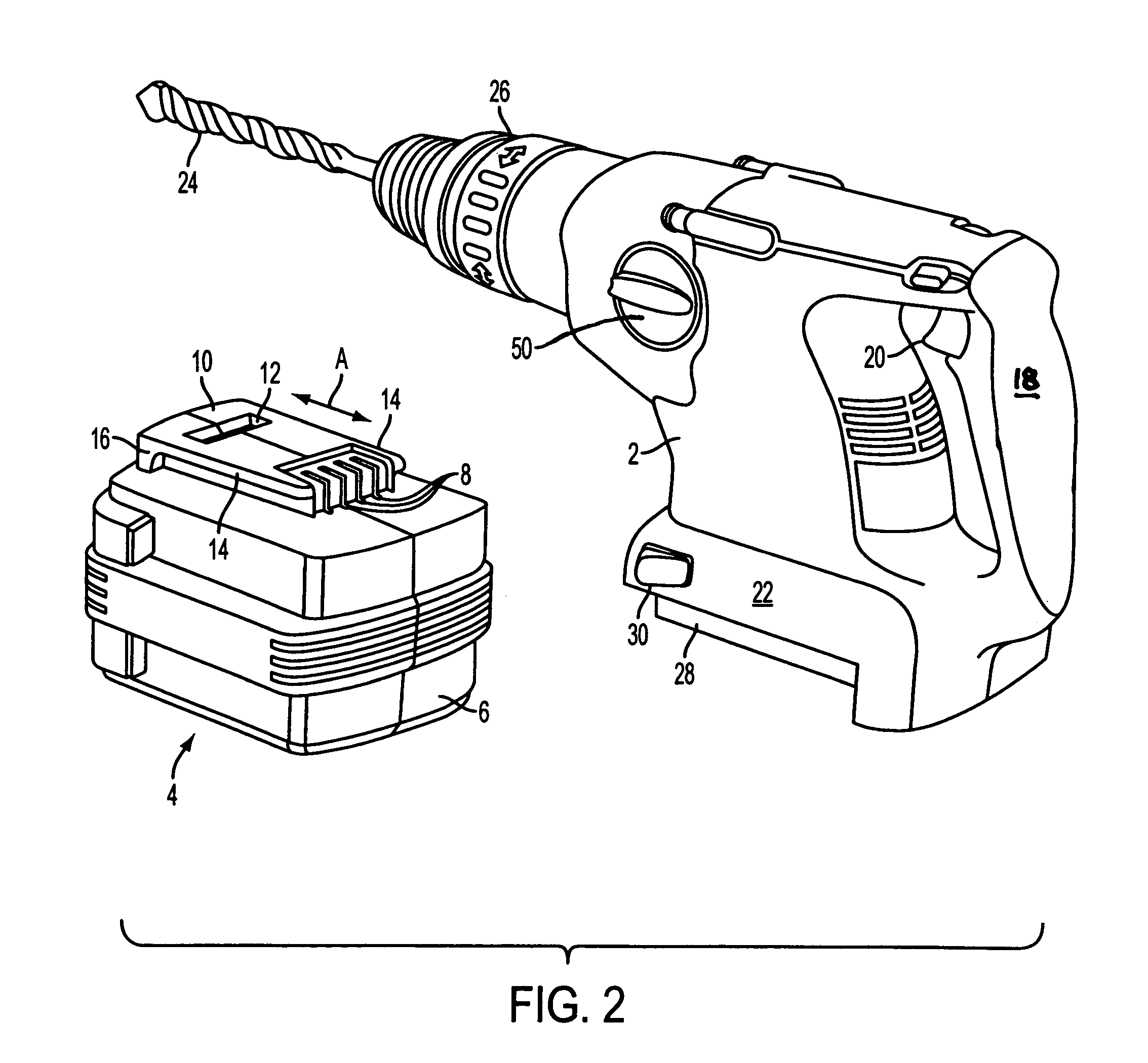 Cordless hand held power tool with powered accessory