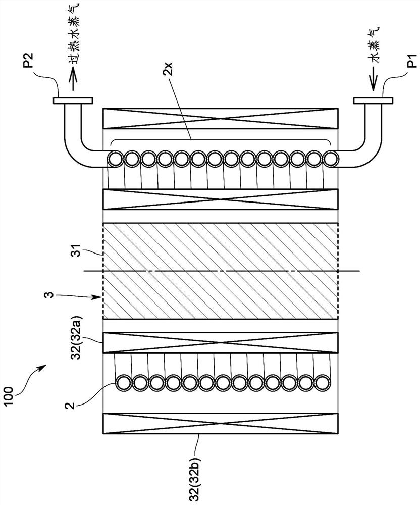 Superheated steam generating device and method of manufacturing conductor pipe used in the device