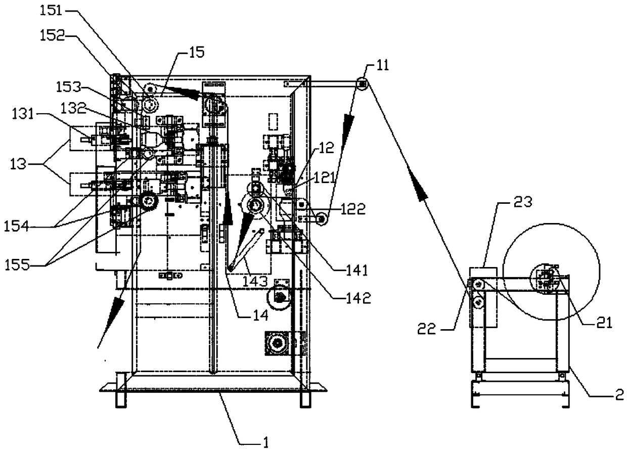 Slitting and crosscutting all-in-one machine for towel cloth