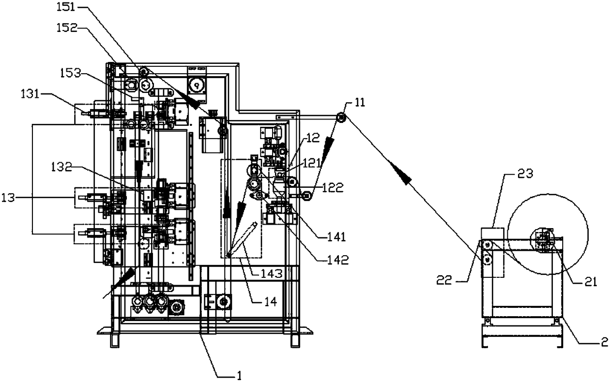 Slitting and crosscutting all-in-one machine for towel cloth