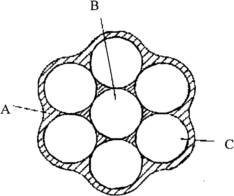 Process for producing filled prestress steel strand of epoxy coating