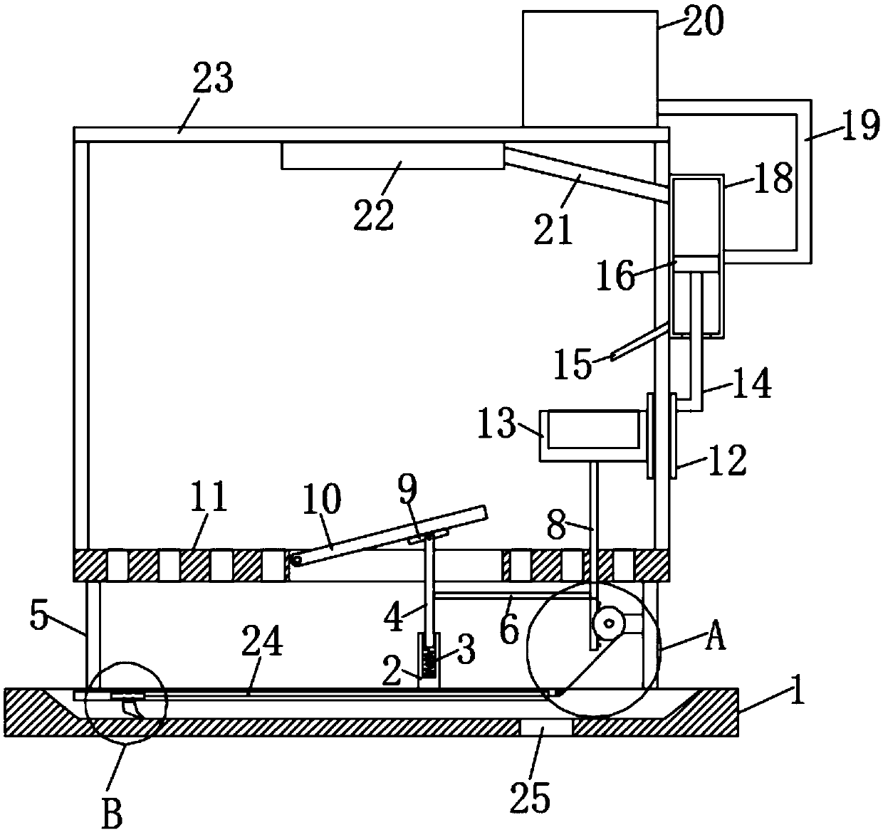 Water-addition-free self-cleaning poultry cage