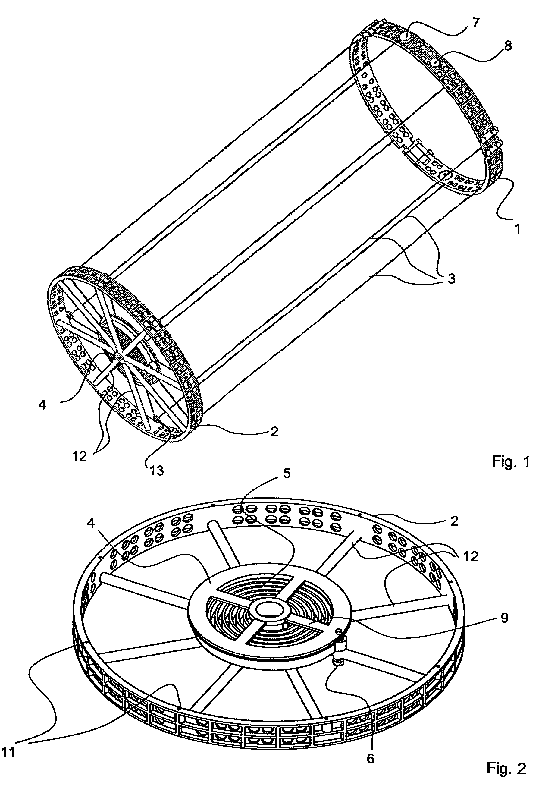 Apparatus with axis-parallel tension cables for ejecting a spin-stabilized body from a spacecraft