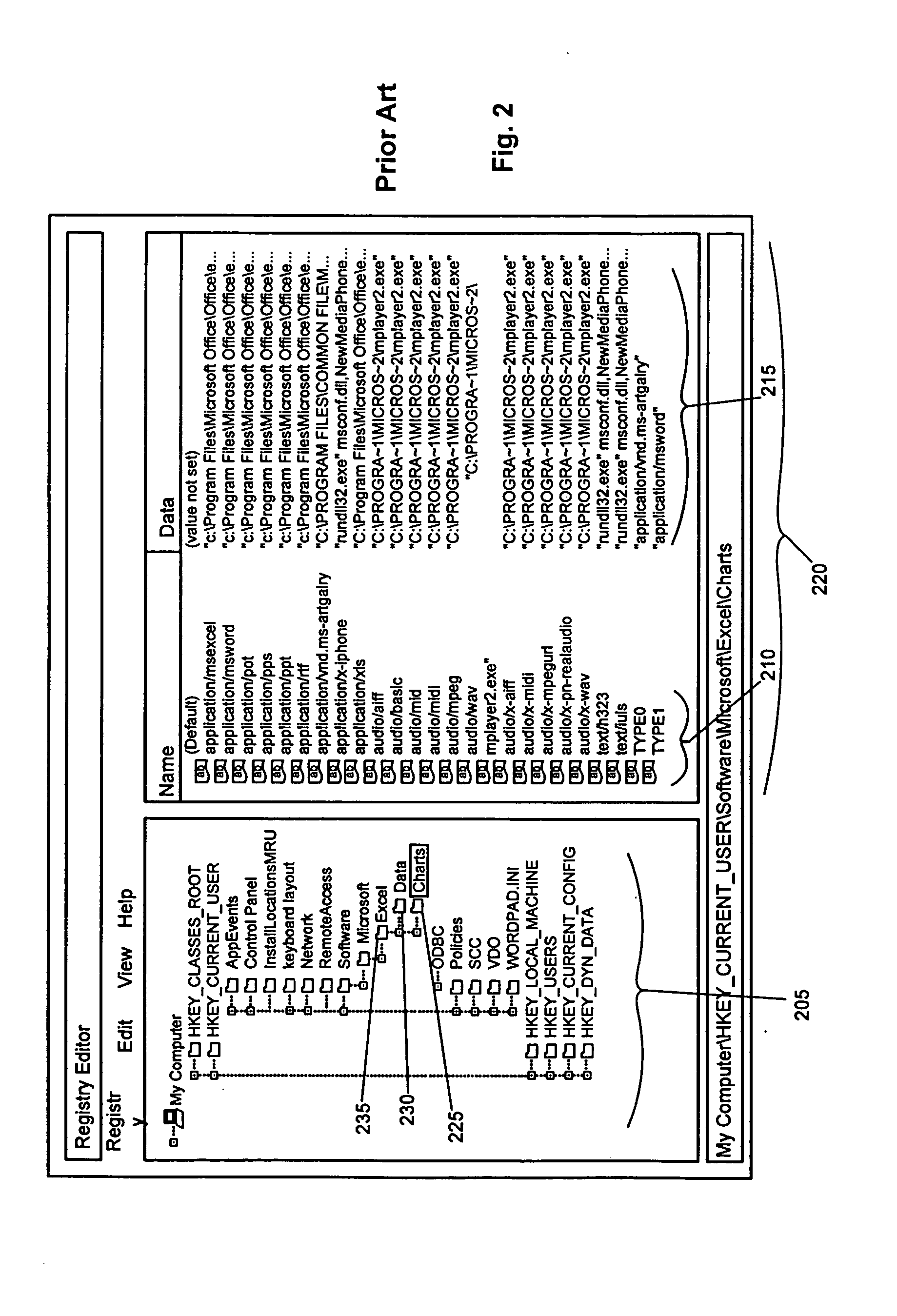 System and method for retrieving registry data