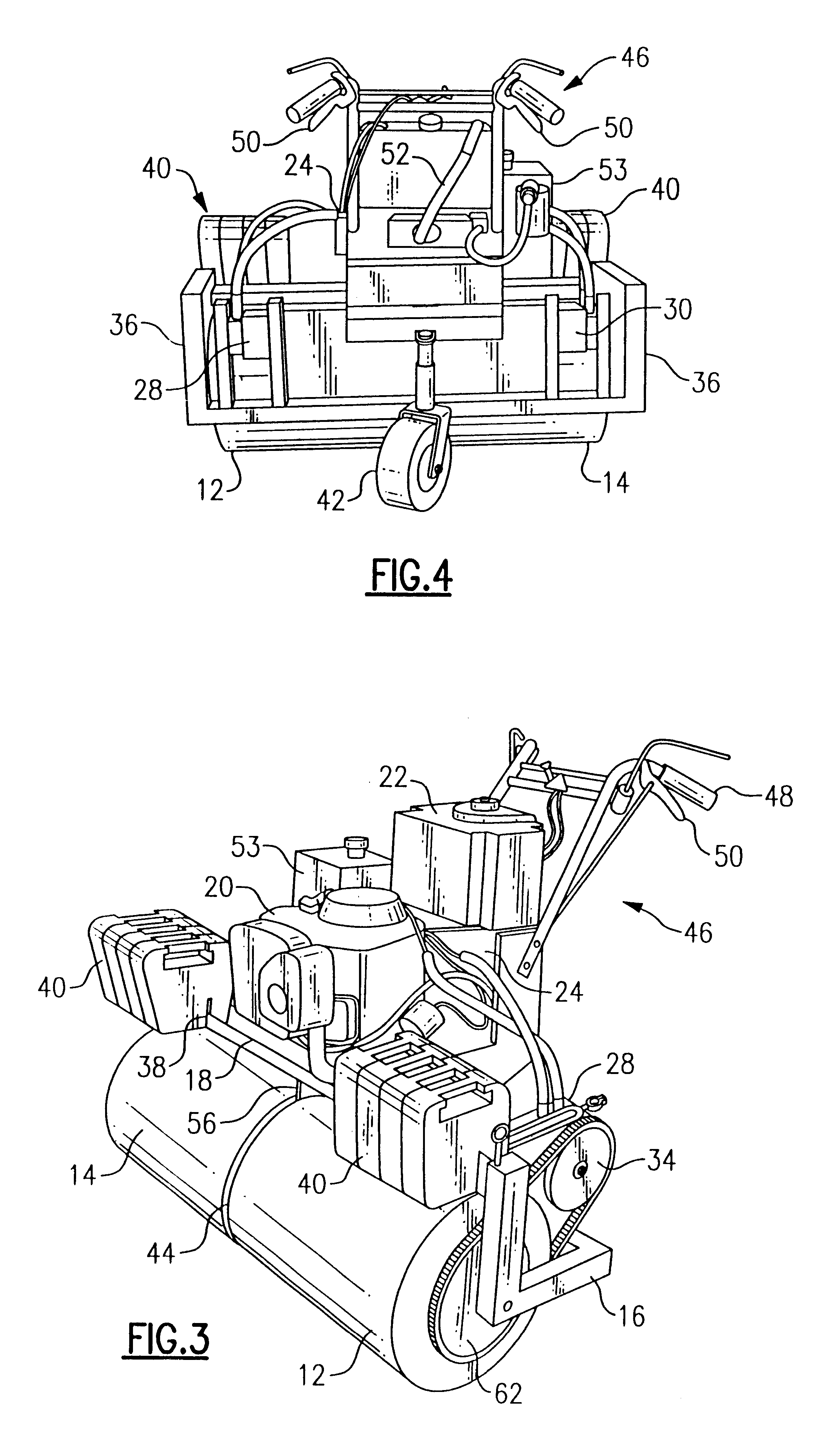 Hydraulic drive split lawn roller