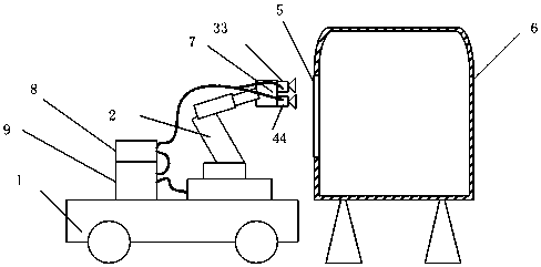 2D (two-dimensional) laser positioning method of door and window on train body of train