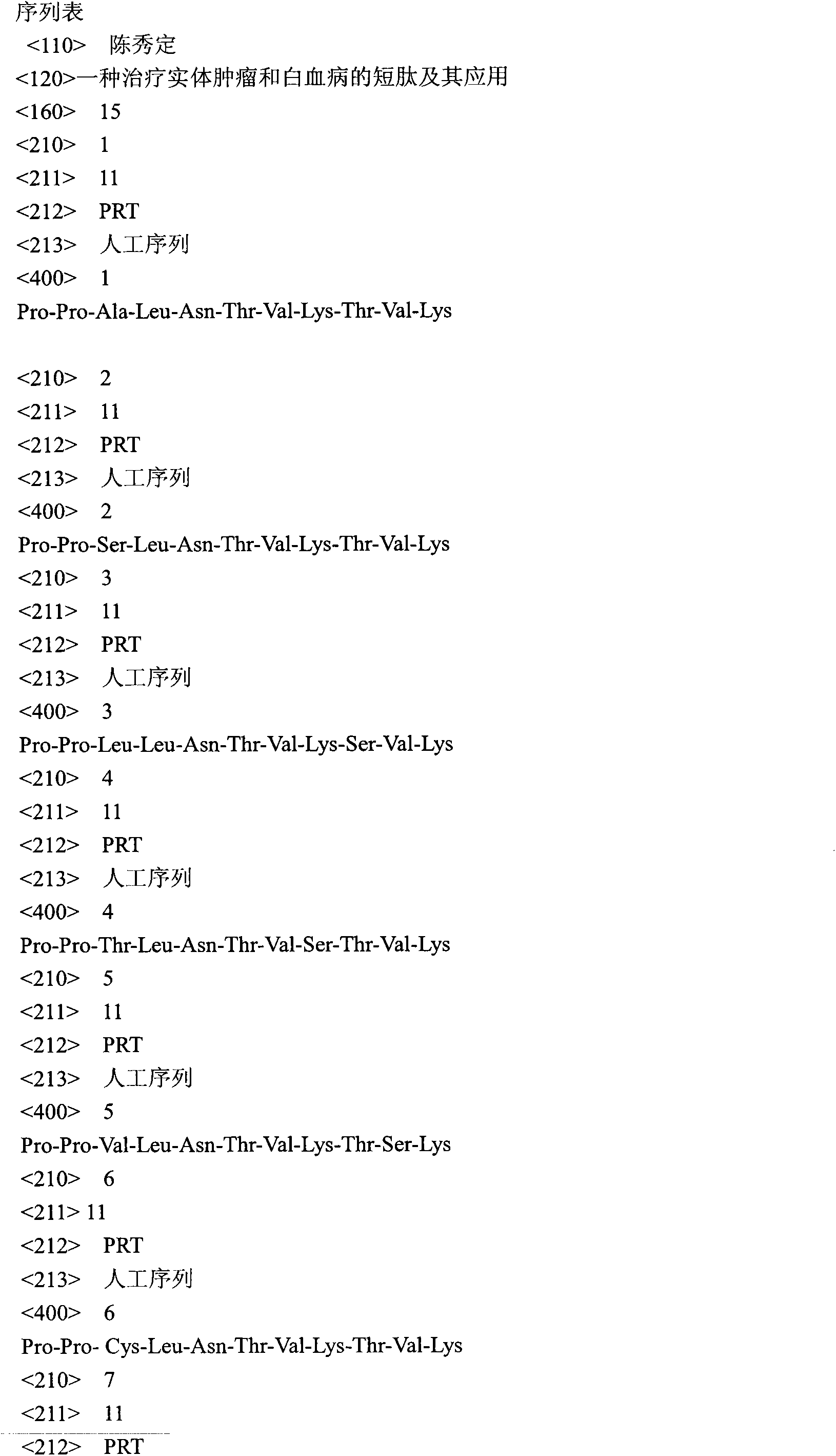 Oligopeptide for treating solid tumors and leukaemia and application thereof