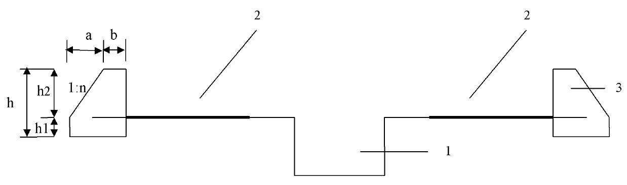 Compound mud-rock flow discharge and guide trough