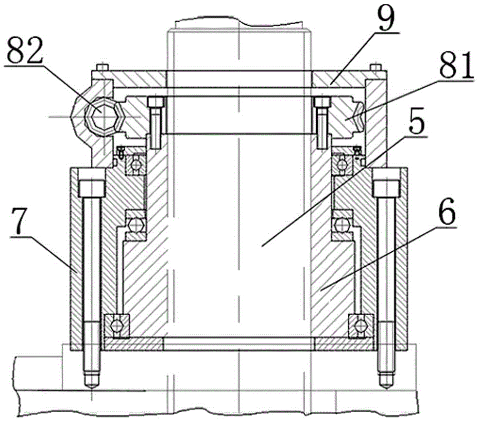 Upper beam moving device of motor shaft-pressing hydraulic press