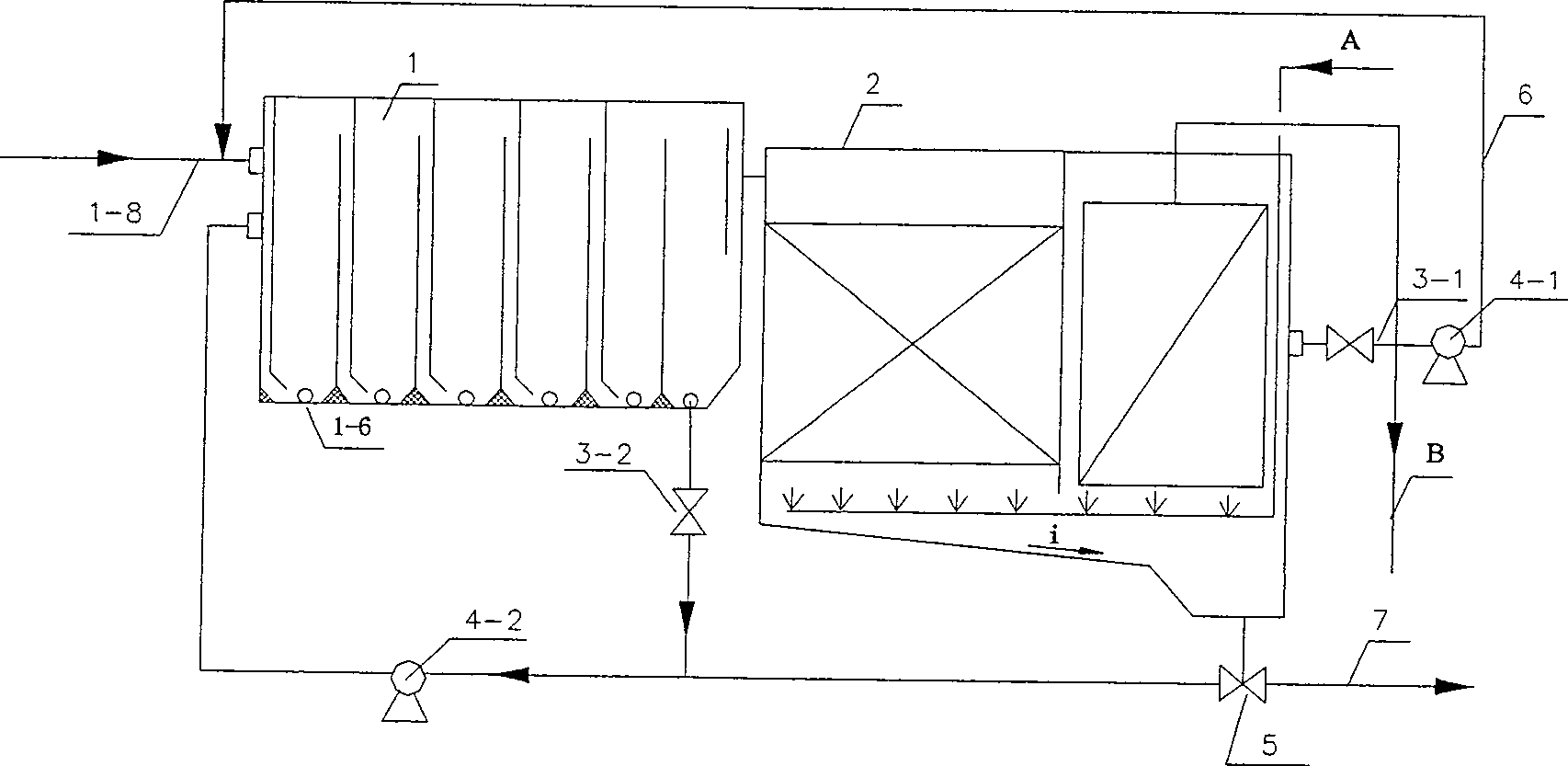 Equipment and method for treating wastewater difficult to be degraded by biology method of hydrolysis-composite membrane