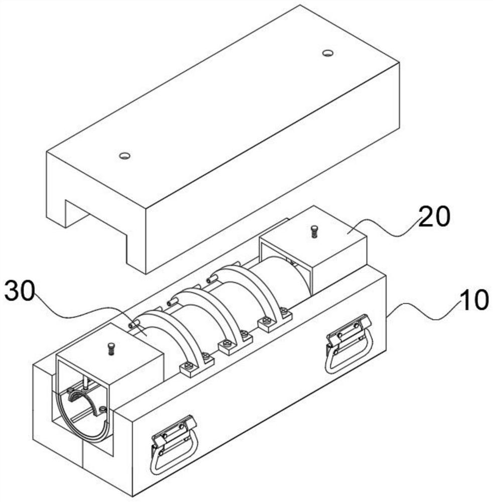 A buried pipe fixing device for water conservancy construction with adjustable size