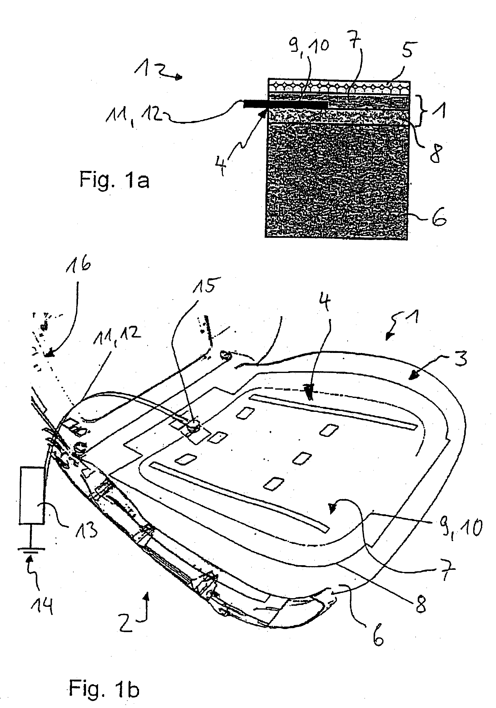 Surface heating system and method for producing it and a heatable object