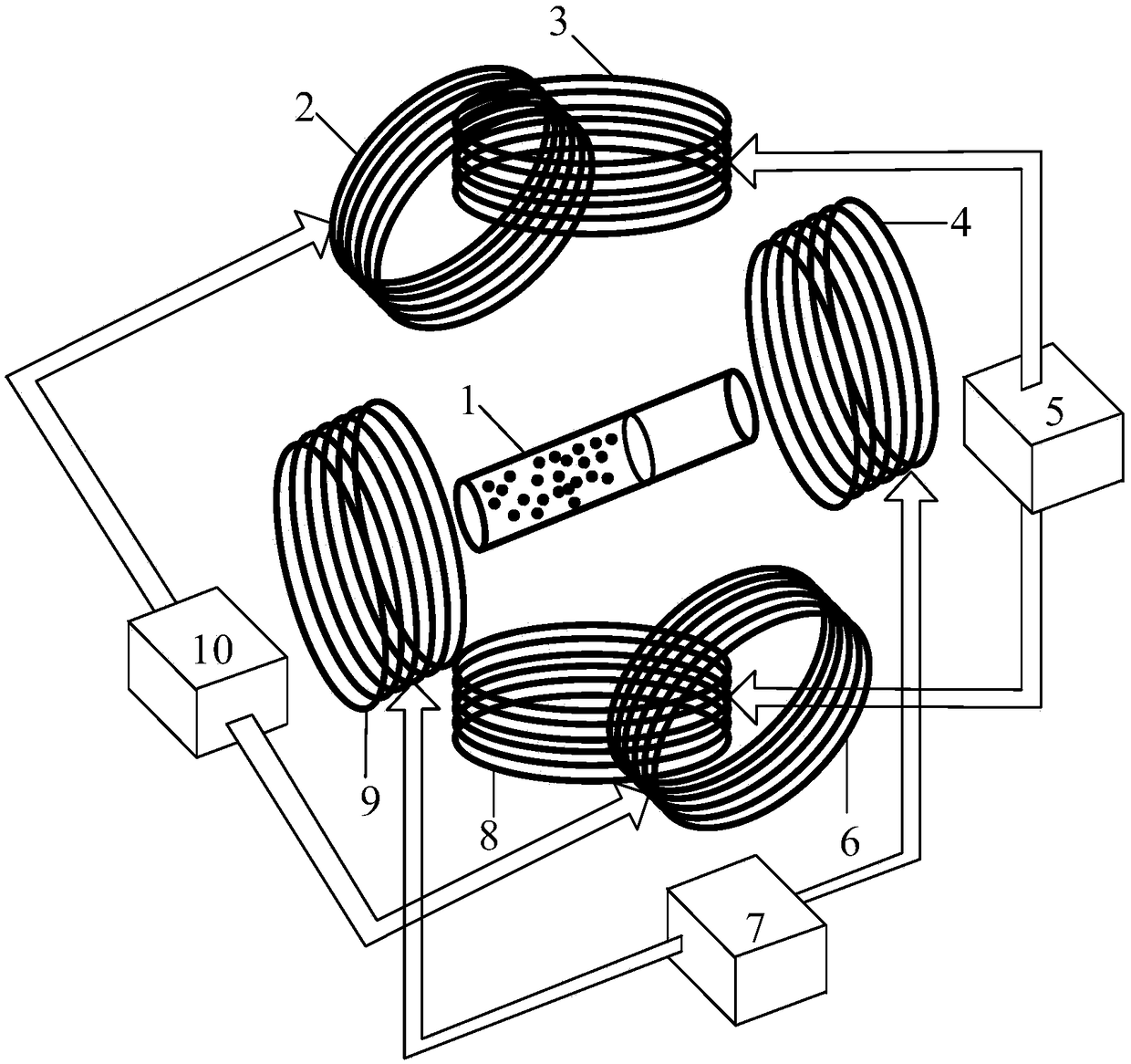 Device for improving efficiency of thrombolysis in veins by controlling magnetic nanometer material