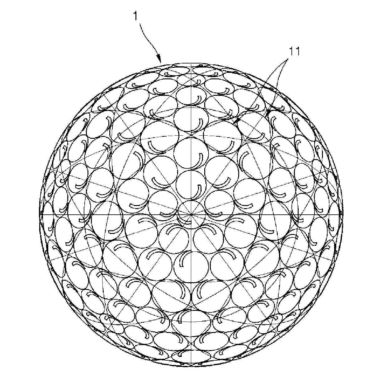 Golf ball having comma-shaped dimples