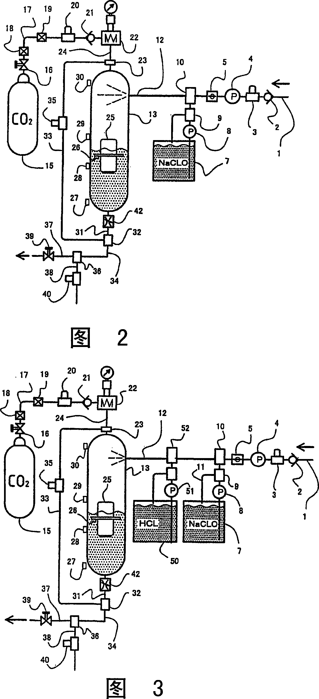 Process for producing sterile water containing hypochlorous acid or chlorous acid as its main component and apparatus therefor