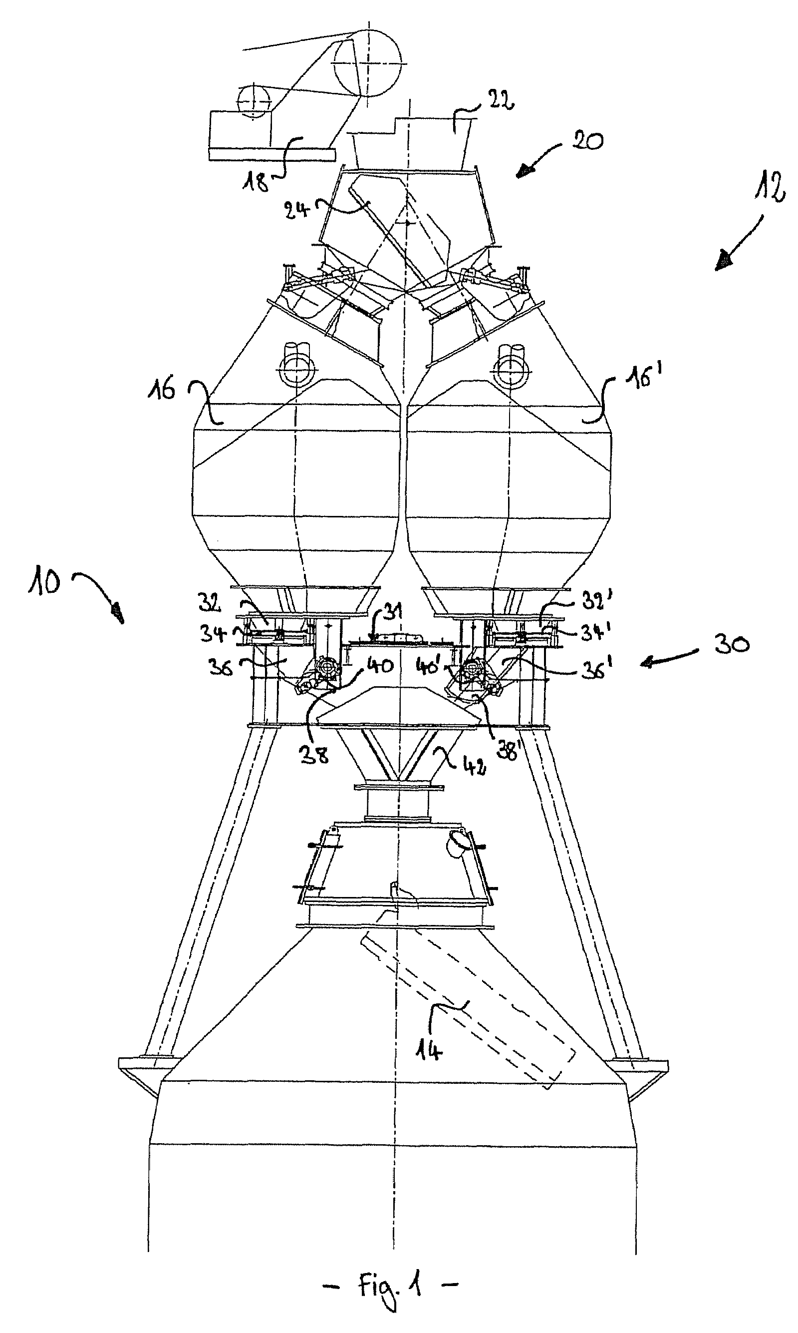 Method and device for calibrating a weighing system of a blast furnace top hopper