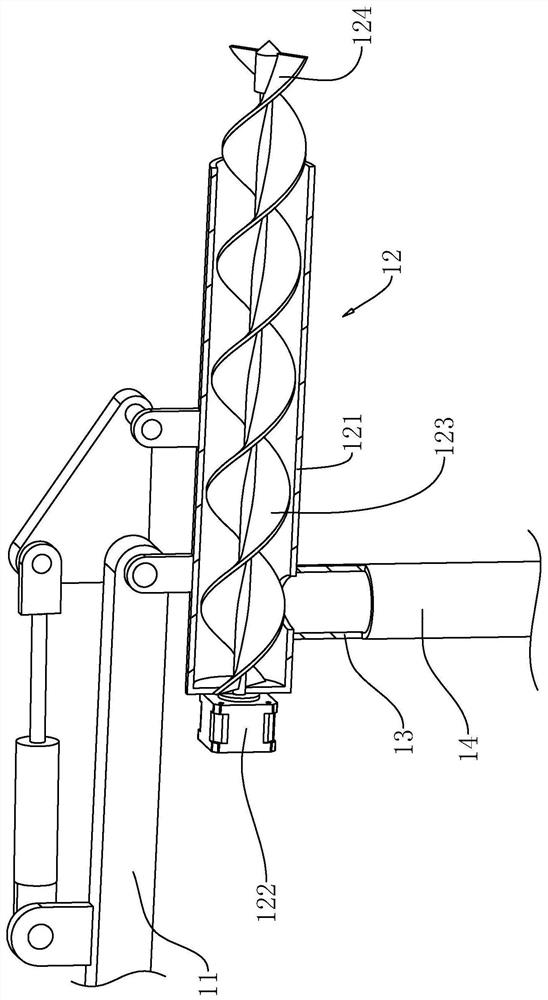 Conveying mechanism moving along with soil sampling mechanism