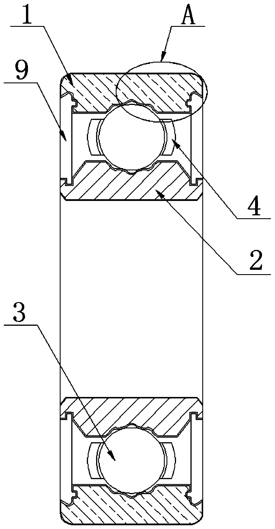 Deep groove ball bearing subjected to nickel coating treatment and machining method thereof