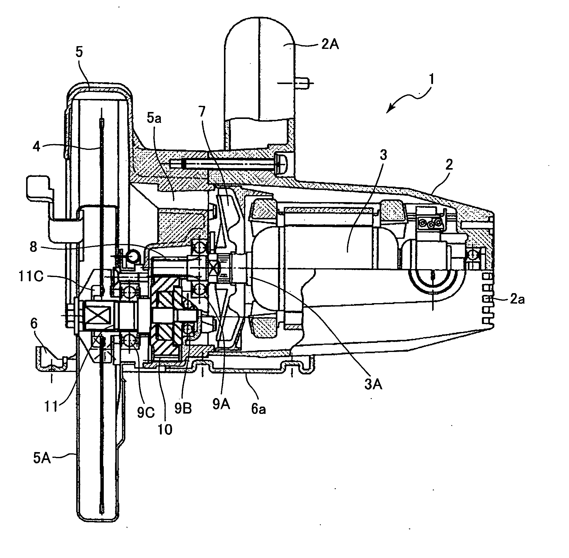 Power tool and gear unit assembled therein