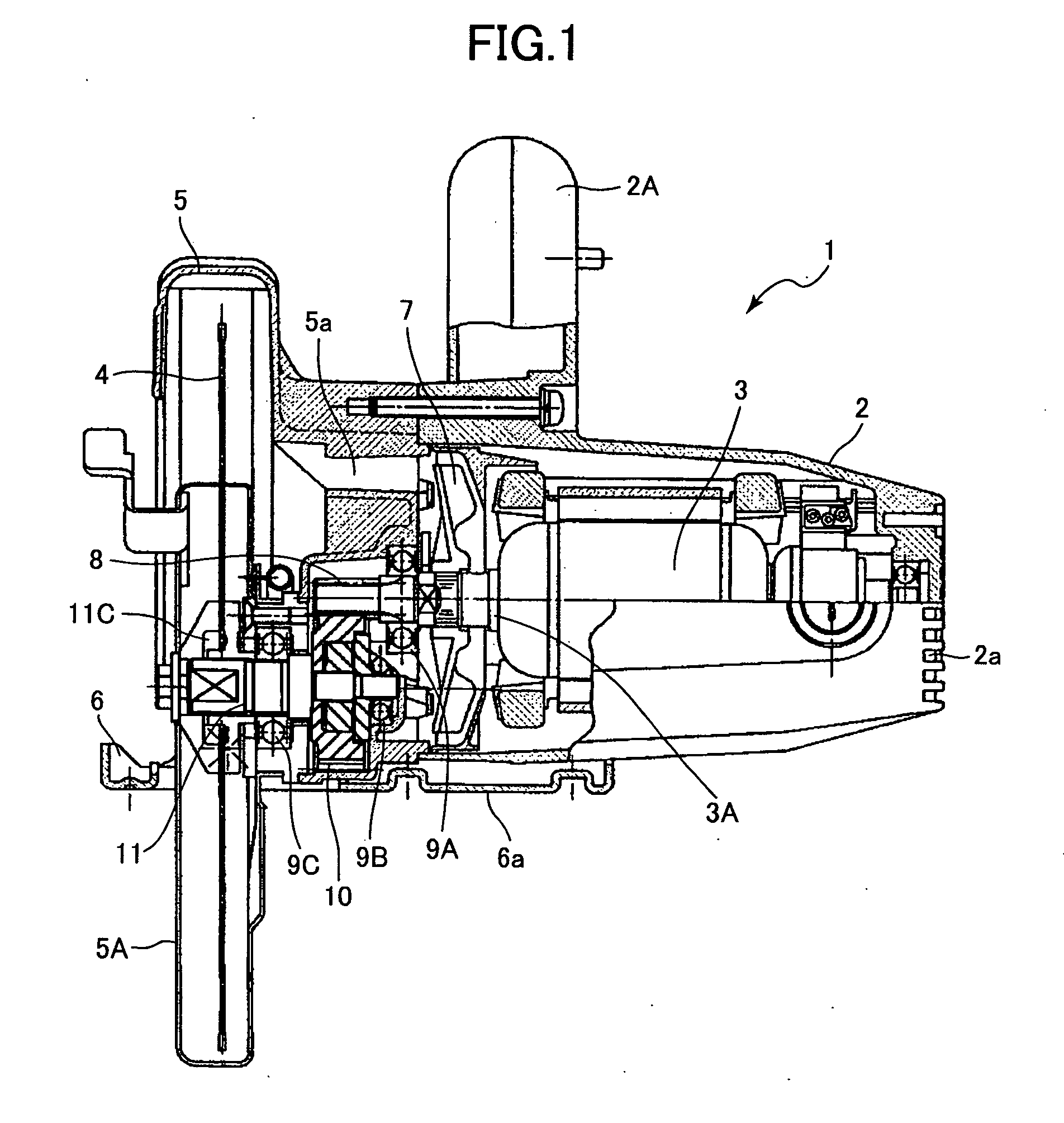 Power tool and gear unit assembled therein