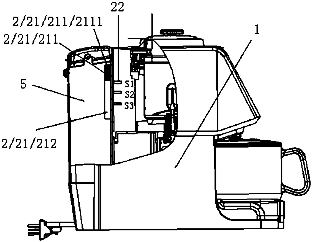 Foodstuff processing machine pulping capacity determination device