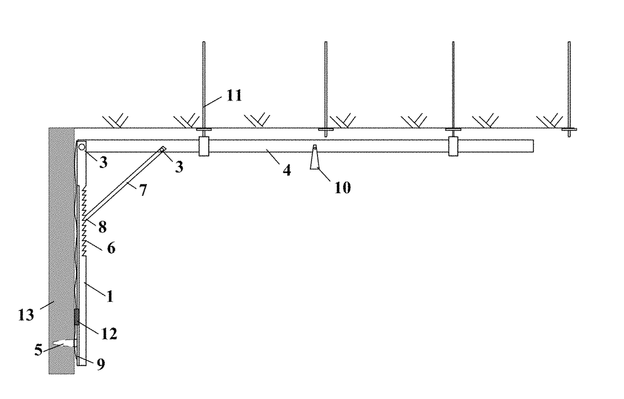 Anti-spalling blocking bar for large cross-section coal gallery excavation work surface and supporting method