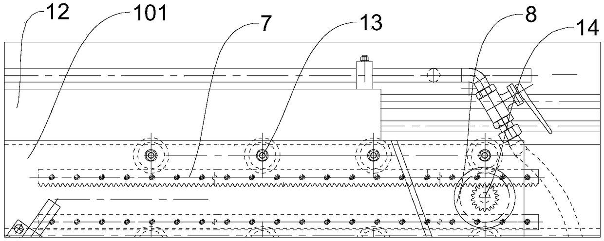 On-line chamfering device and continuous casting machine