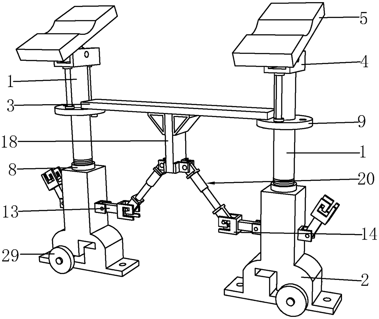 A support device for repairing and protecting a wooden gallery bridge