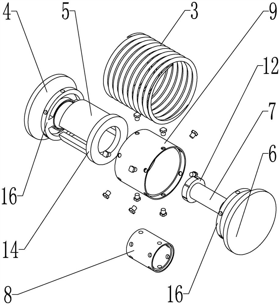 Composite spring damping device and support for display screen