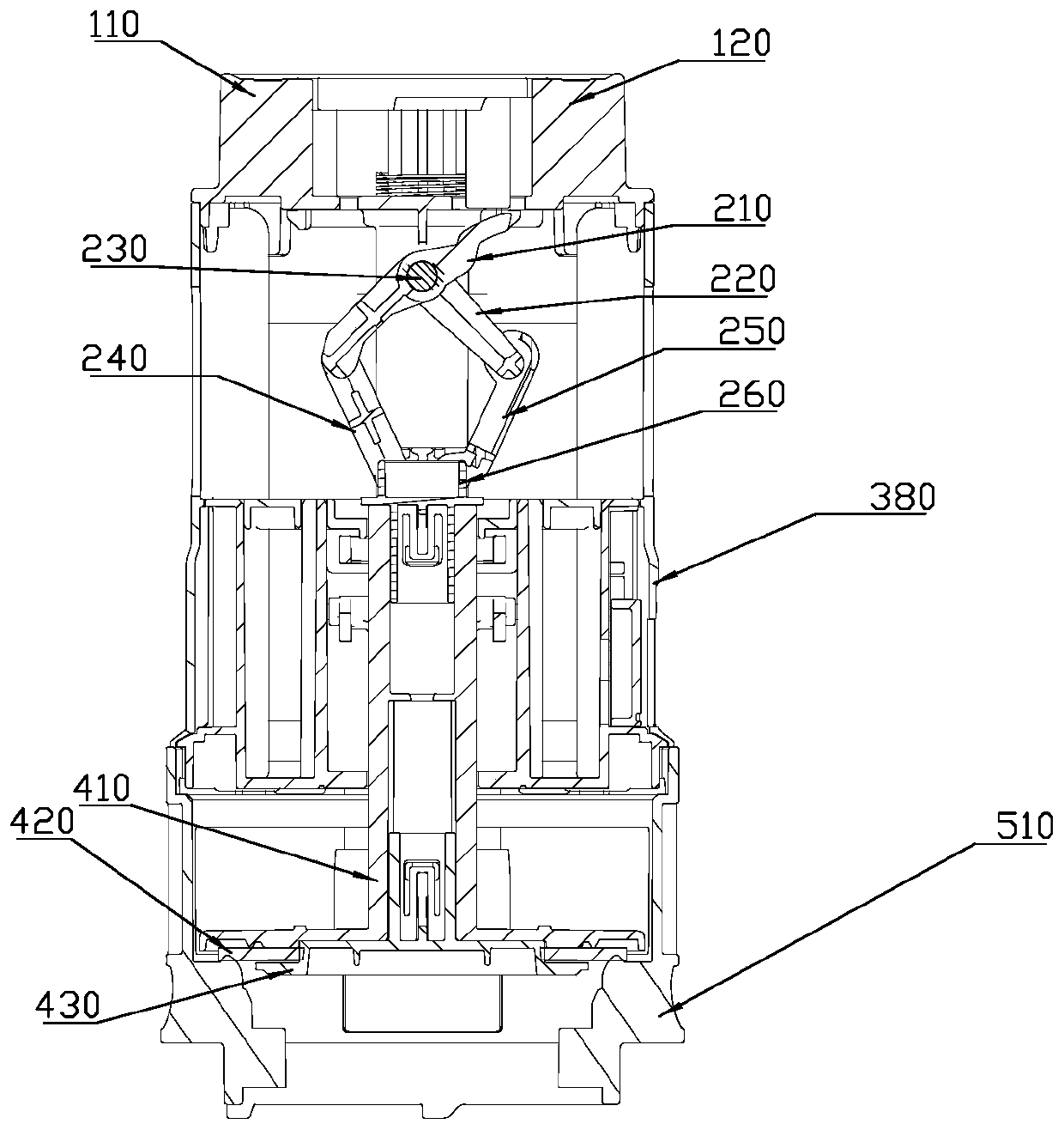 Central force balanced drainage valve lifting mechanism