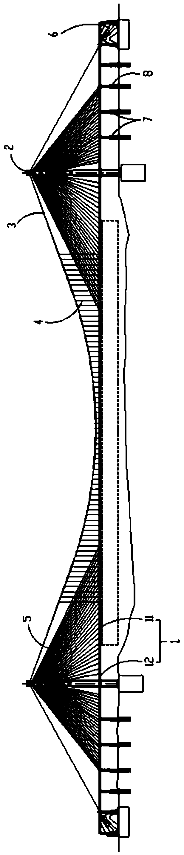 Road-rail co-layer mixed-beam suspension cable-stayed cooperation bridge