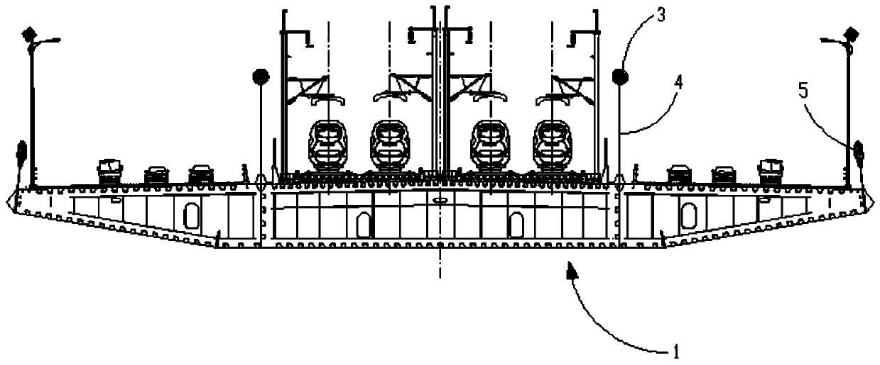 Road-rail co-layer mixed-beam suspension cable-stayed cooperation bridge