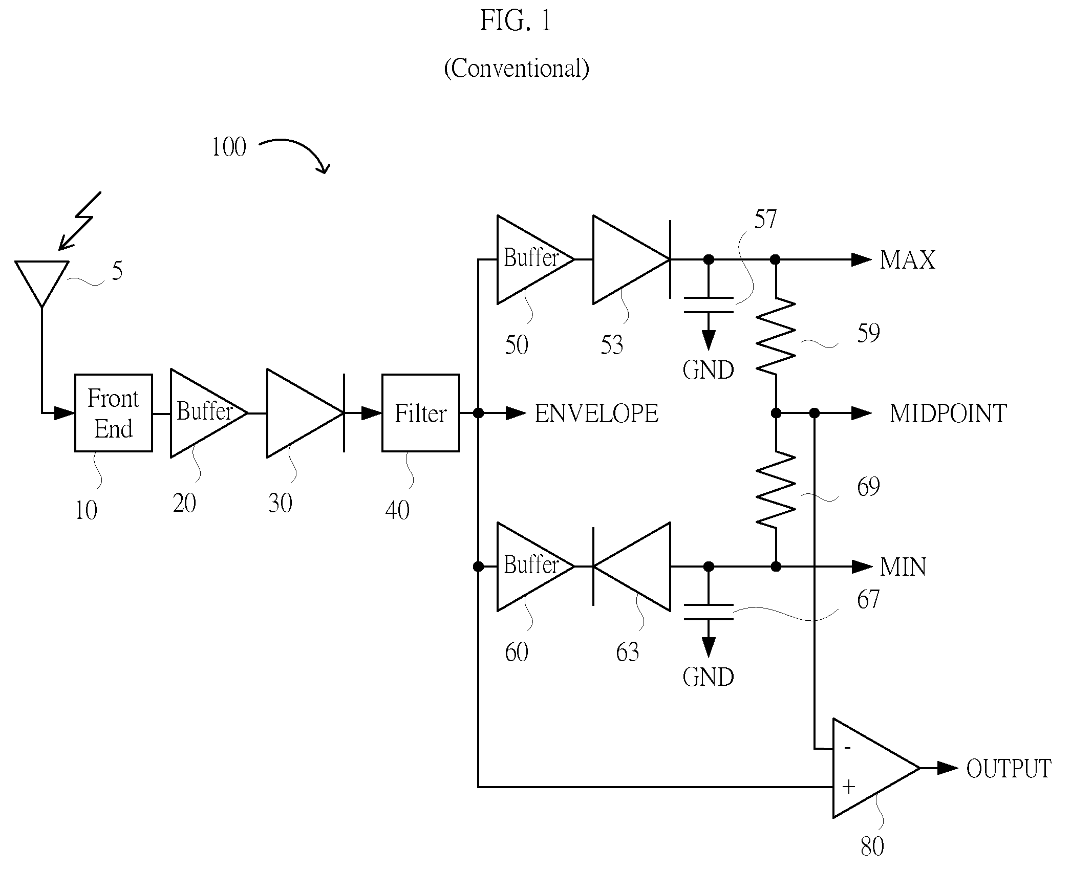 Envelope detector for AM radio