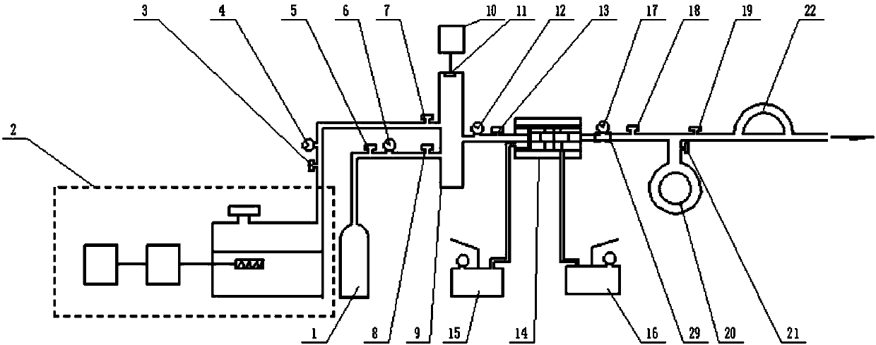 Triaxial seepage device for changing humidity of gas and positive pressure of outlet end