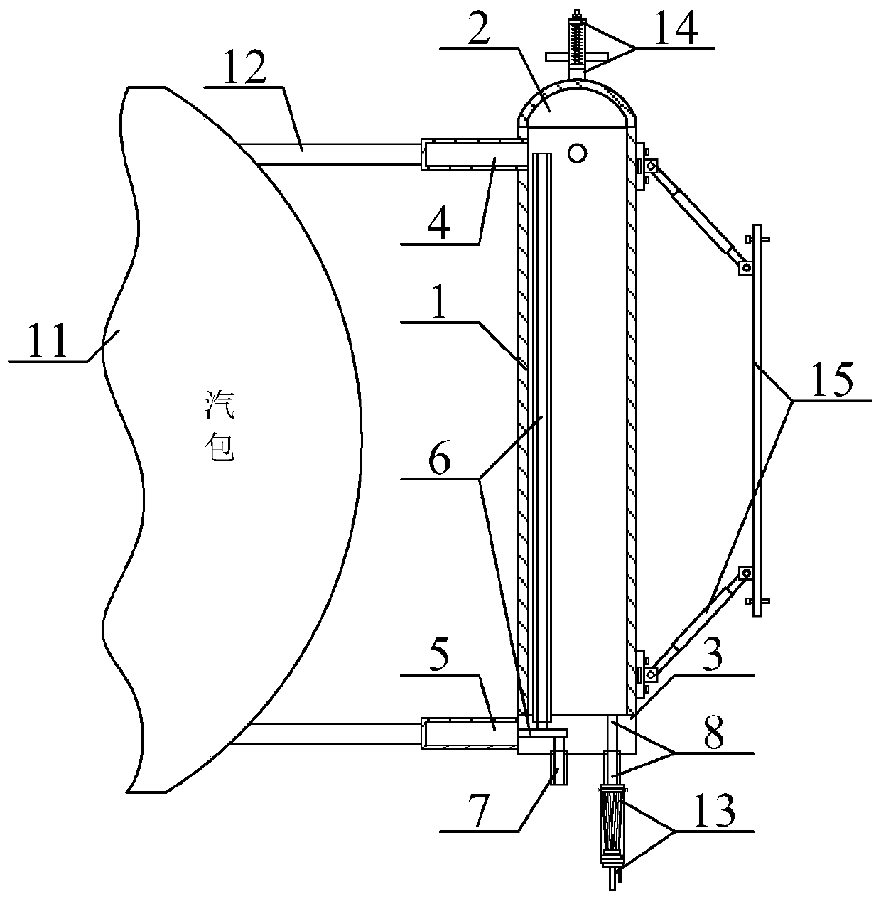 Liquid level measuring device for double-chamber balance container