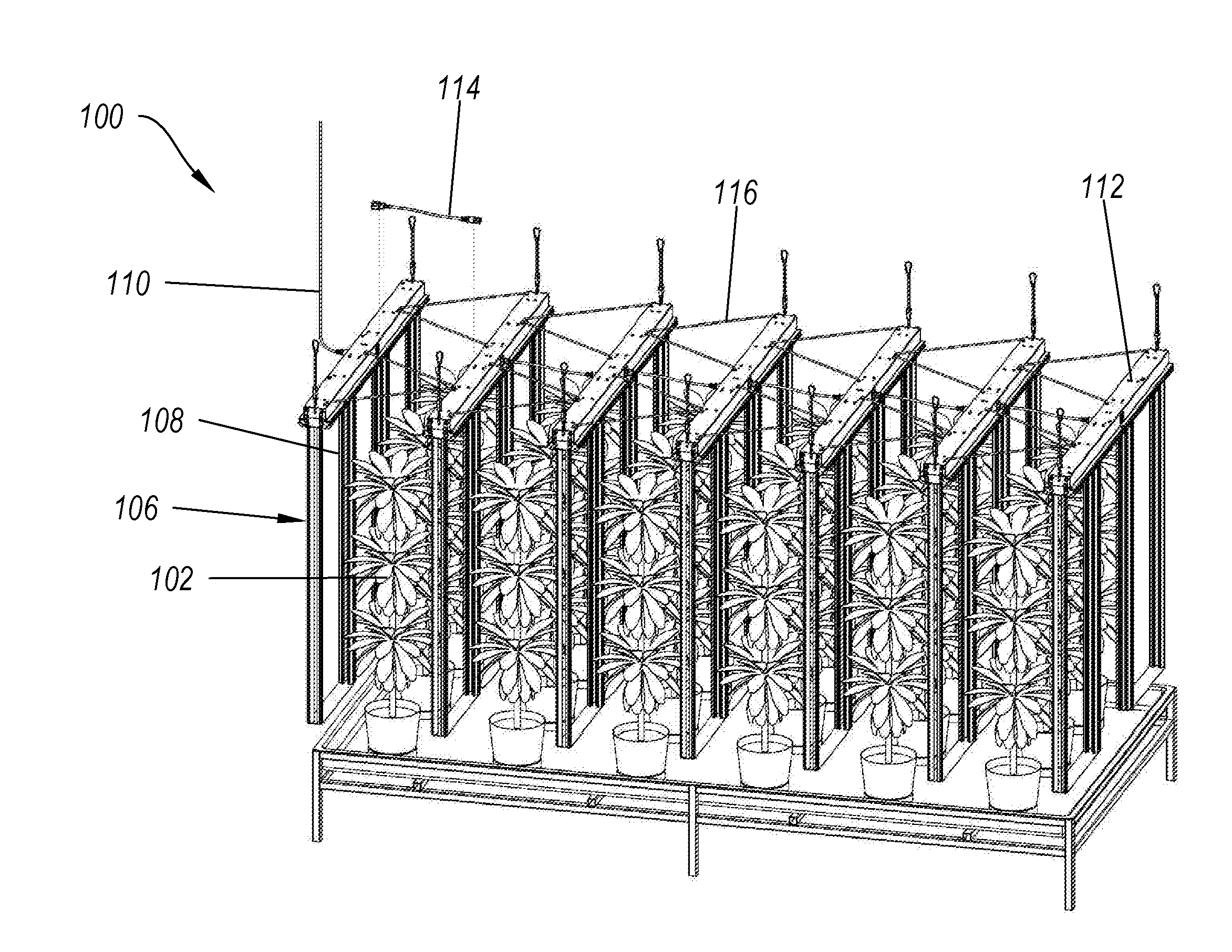 Grow light matrix system using spacers to maintain proper light position