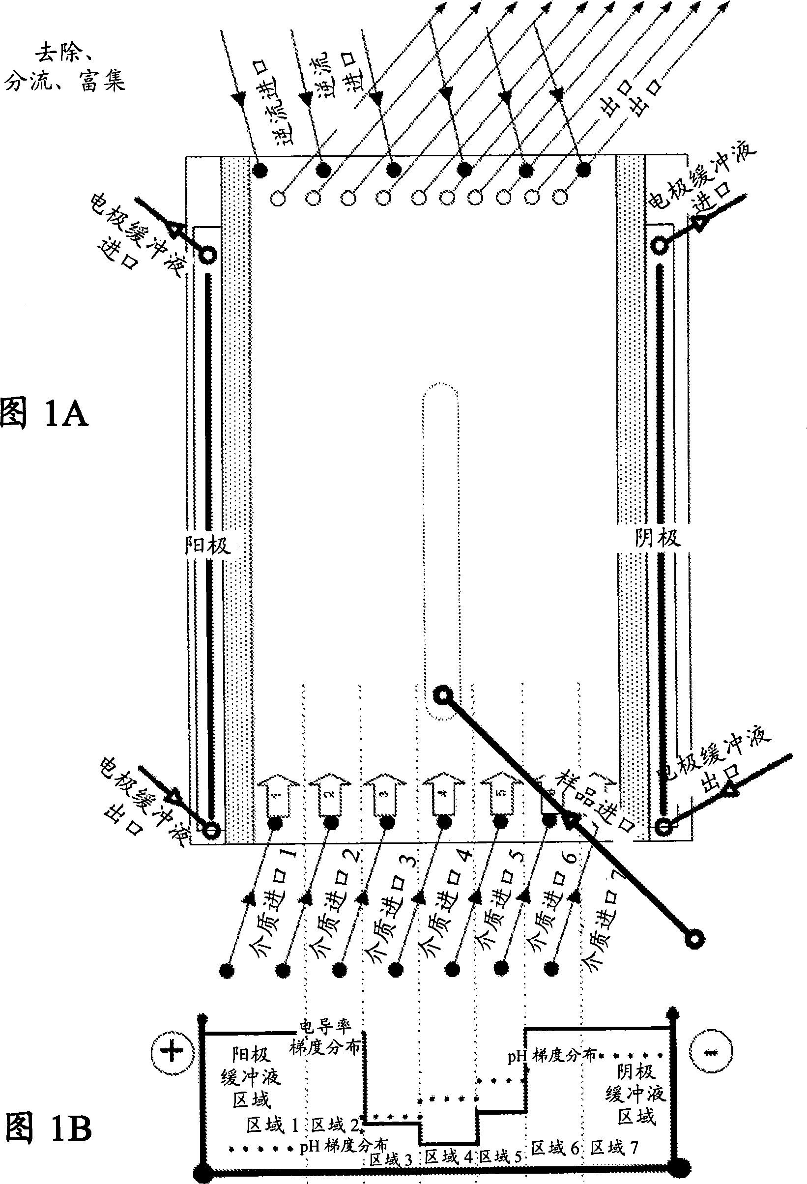 Method and device for separation and depletion of certain proteins and particles using electrophoresis