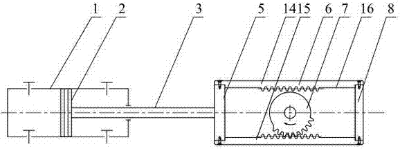 Sector and rack type reciprocating pump