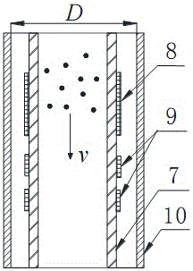 Powder mass flow rate measuring device and method based on electrostatic and capacitive sensor arrays