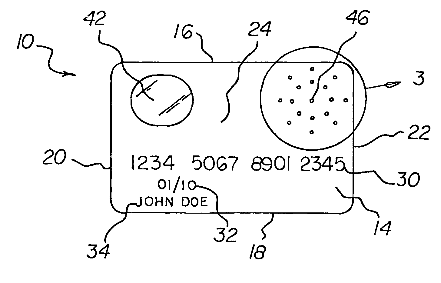 Bank card/optical magnifier system