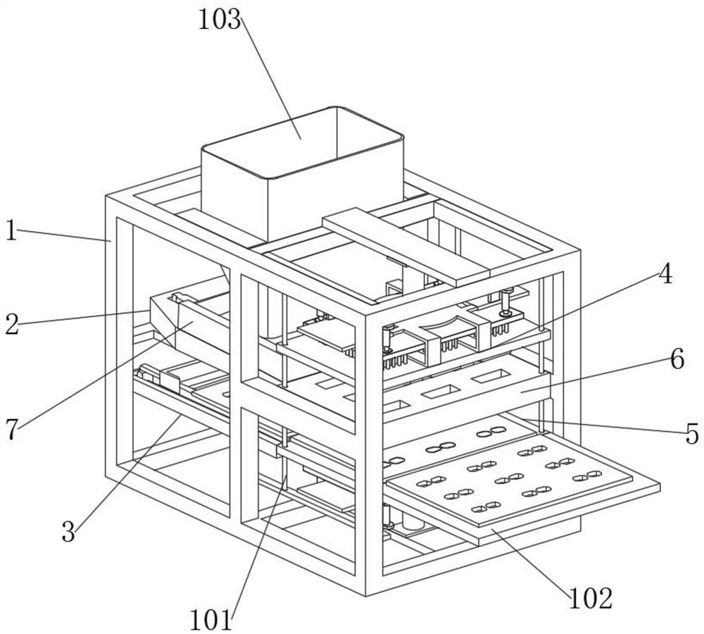 An energy-saving and environment-friendly building bricklaying production device