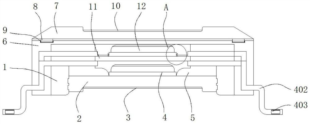 A packaging mechanism for a heat-dissipating double-base island dsop chip with an adjustable structure