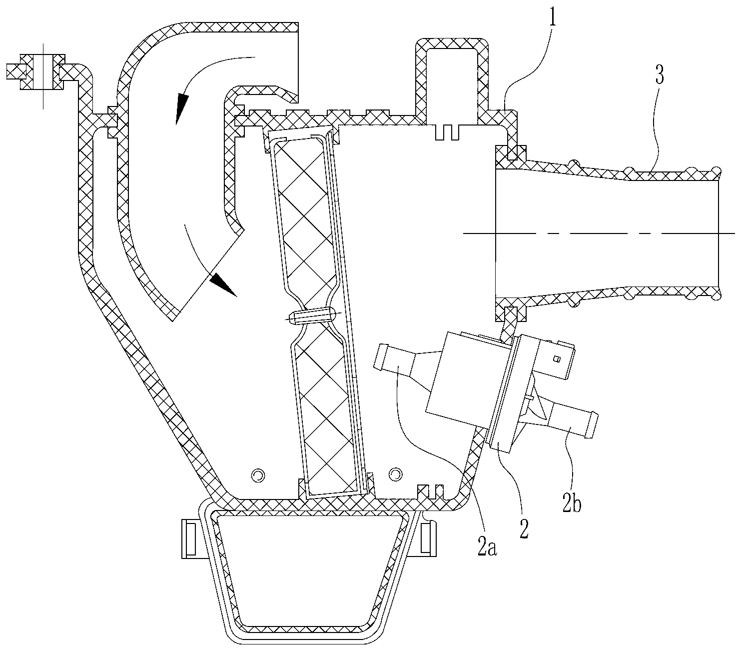 Electronic injection motorcycle idling air compensating valve and air filter combination