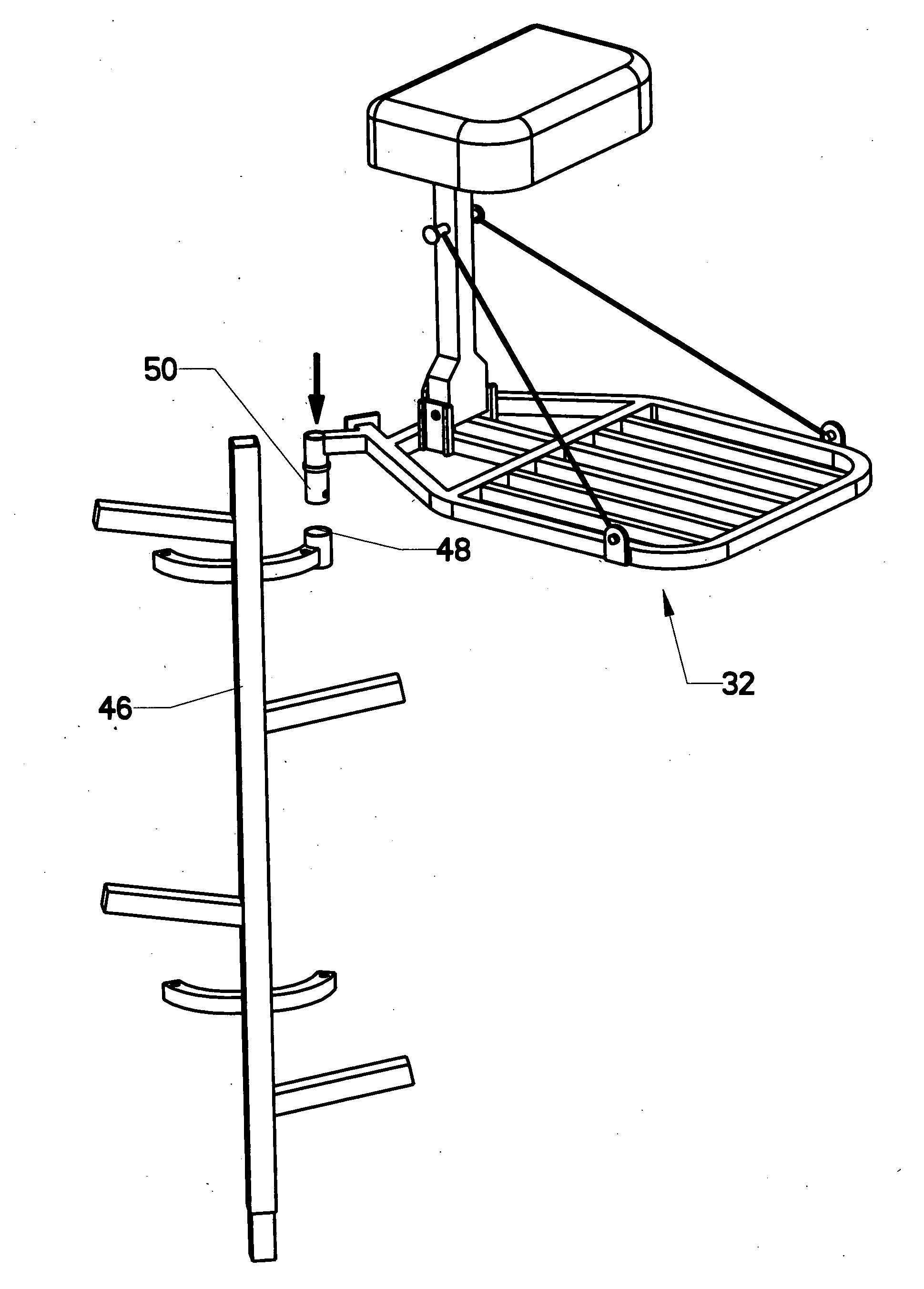 Modular ladder and tree stand system with pivoting joint