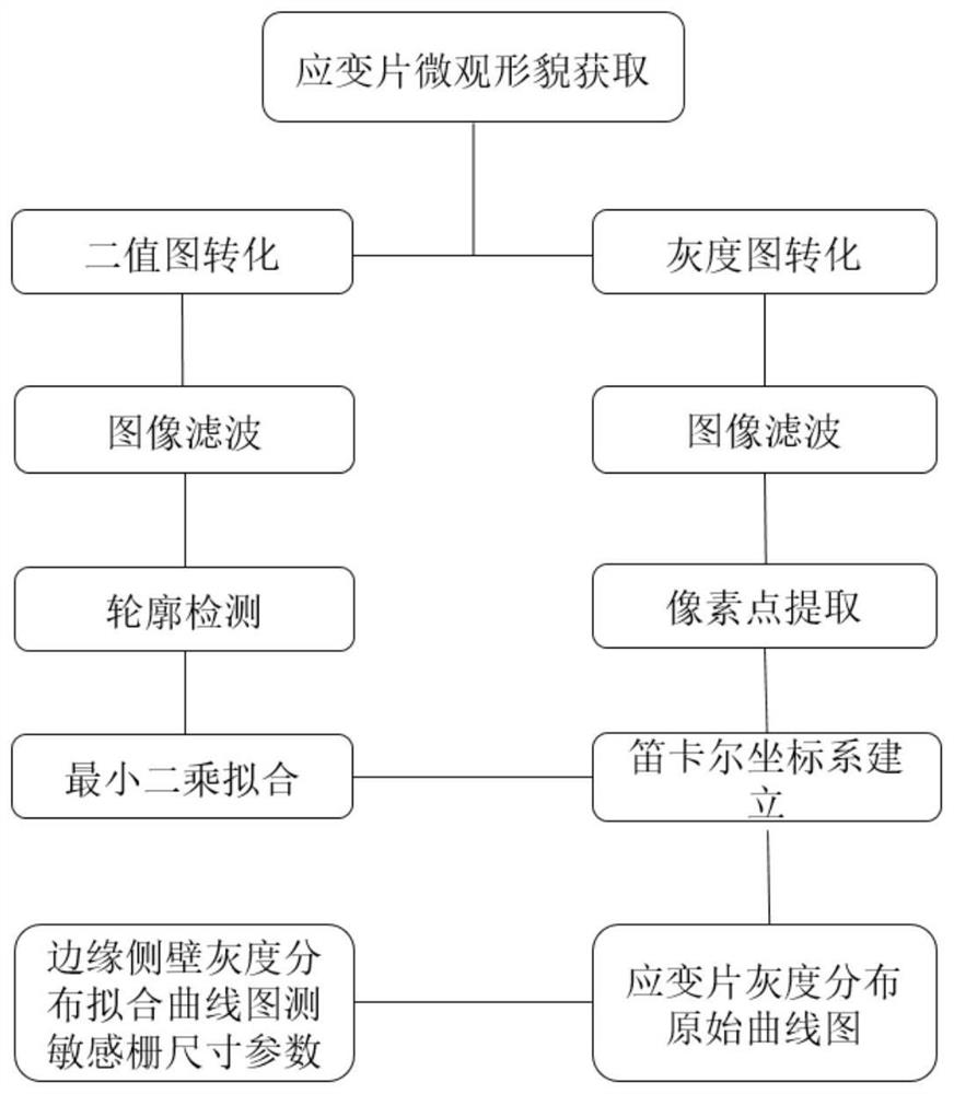 Strain gauge sensitive grid size parameter measurement method