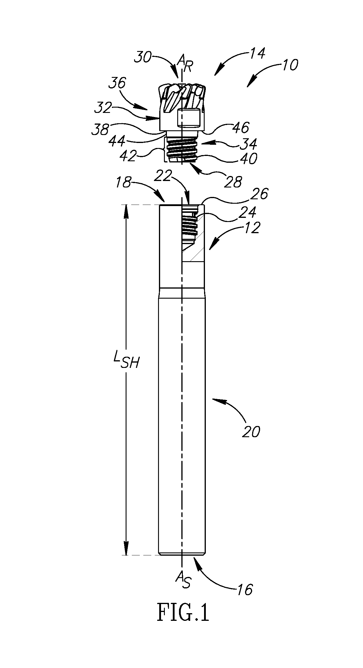 Replaceable Face-Milling Head With Integrally Formed Threaded Shank-Connector