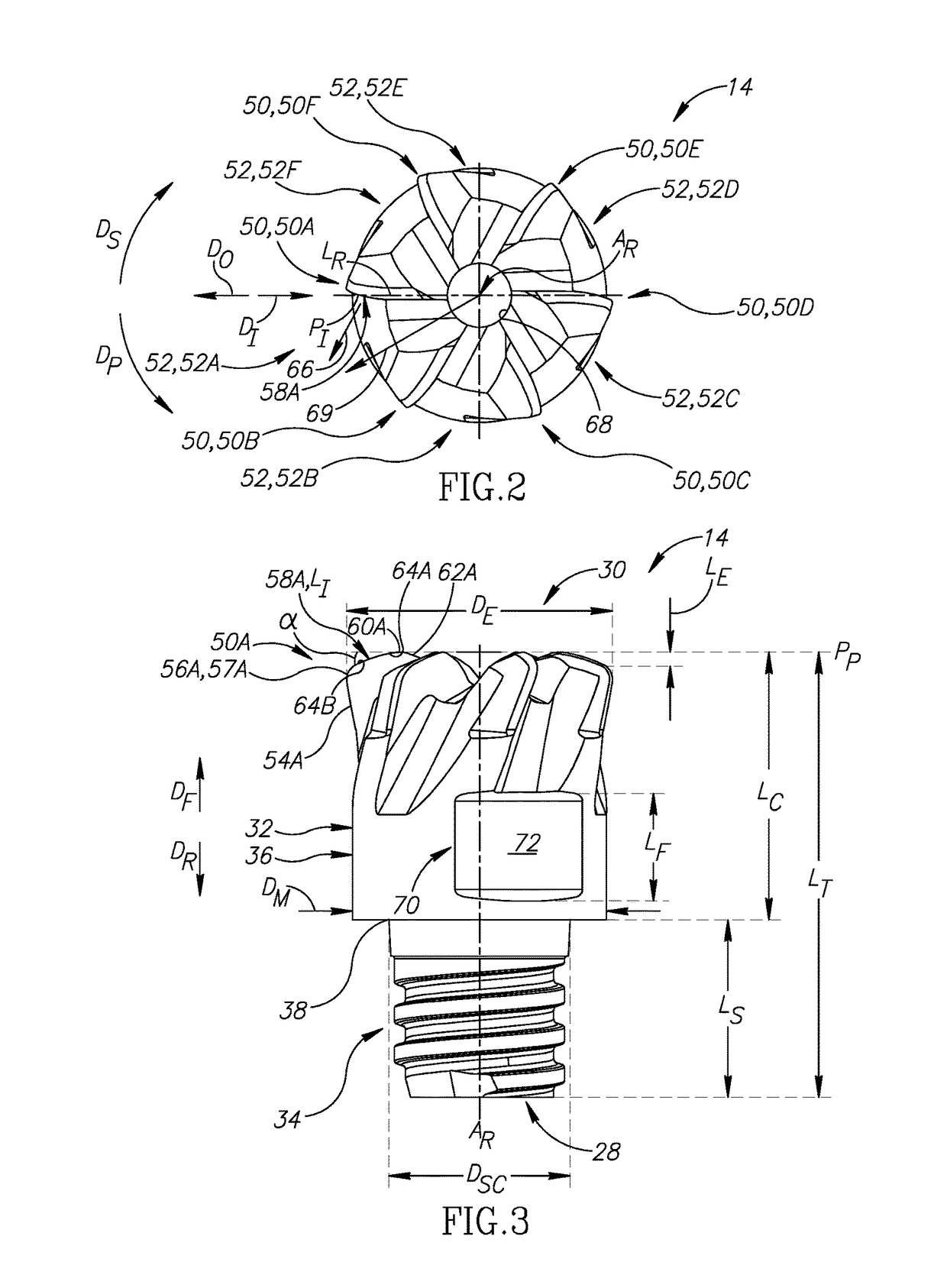 Replaceable Face-Milling Head With Integrally Formed Threaded Shank-Connector