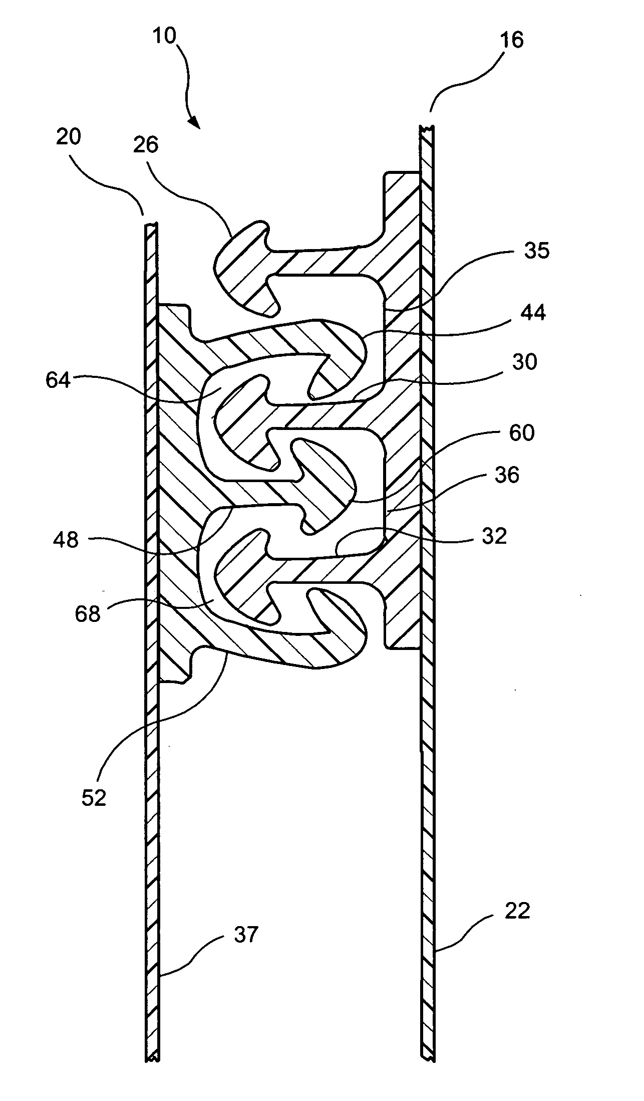 Variable alignment slider zipper for reclosable bags